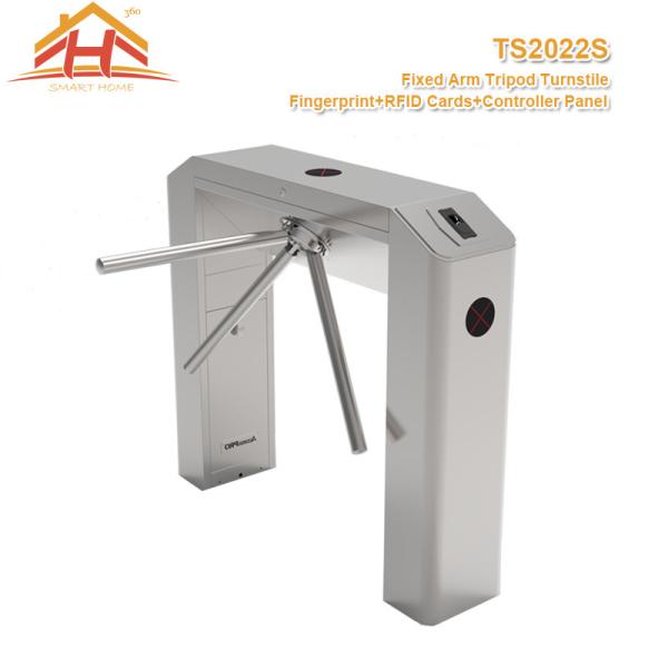 Three Arm Access Control Turnstile Barrier Gate System With Fingerprint And RFID Card Reader