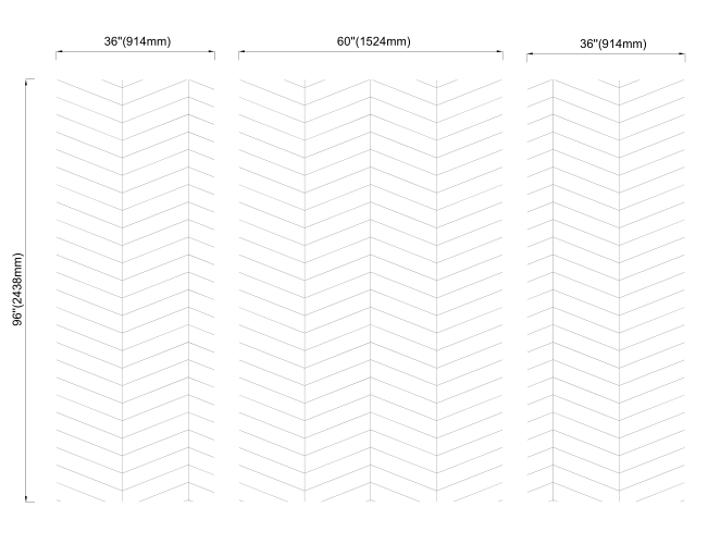 Bespoke Geometric Chevron Solid Shower Wall Panels Waterproof For Bathroom