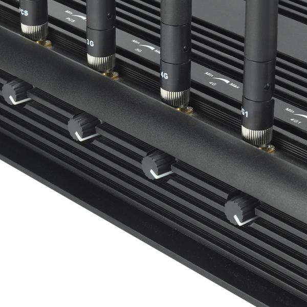 Multifunctional 12 antennas jammer shielding all 2G 3G 4G 5G WIFI GPSL1 LOJACK signals with 70 meters blocking distance