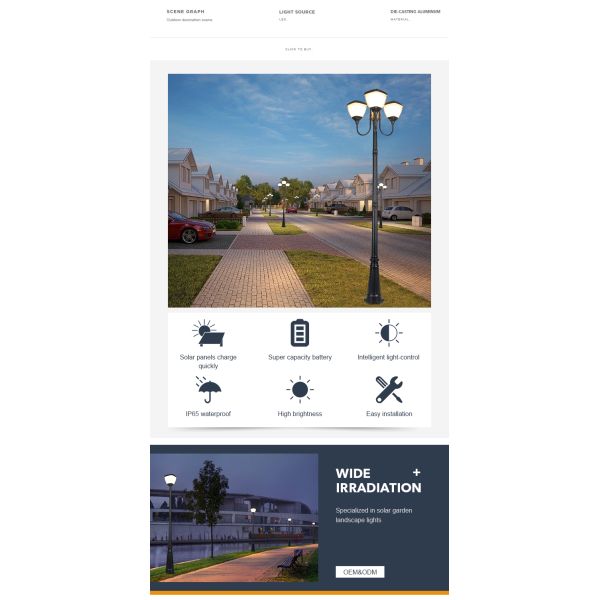 благоустраивать света приведенного в действие поляка 3000K 6500K солнечный на открытом воздухе декоративный с Mono панелями солнечных батарей