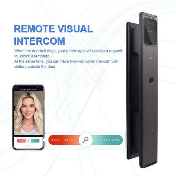 電子指紋 ツヤ Wifi カメラ 3D 顔認識 スマートドアロック