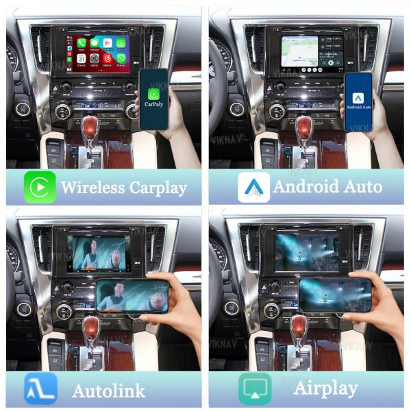 Viknav Linuxシステムデコーダーボックス Apple Android ワイヤレスオート CarPlay トヨタ アルファード 2015-2019用