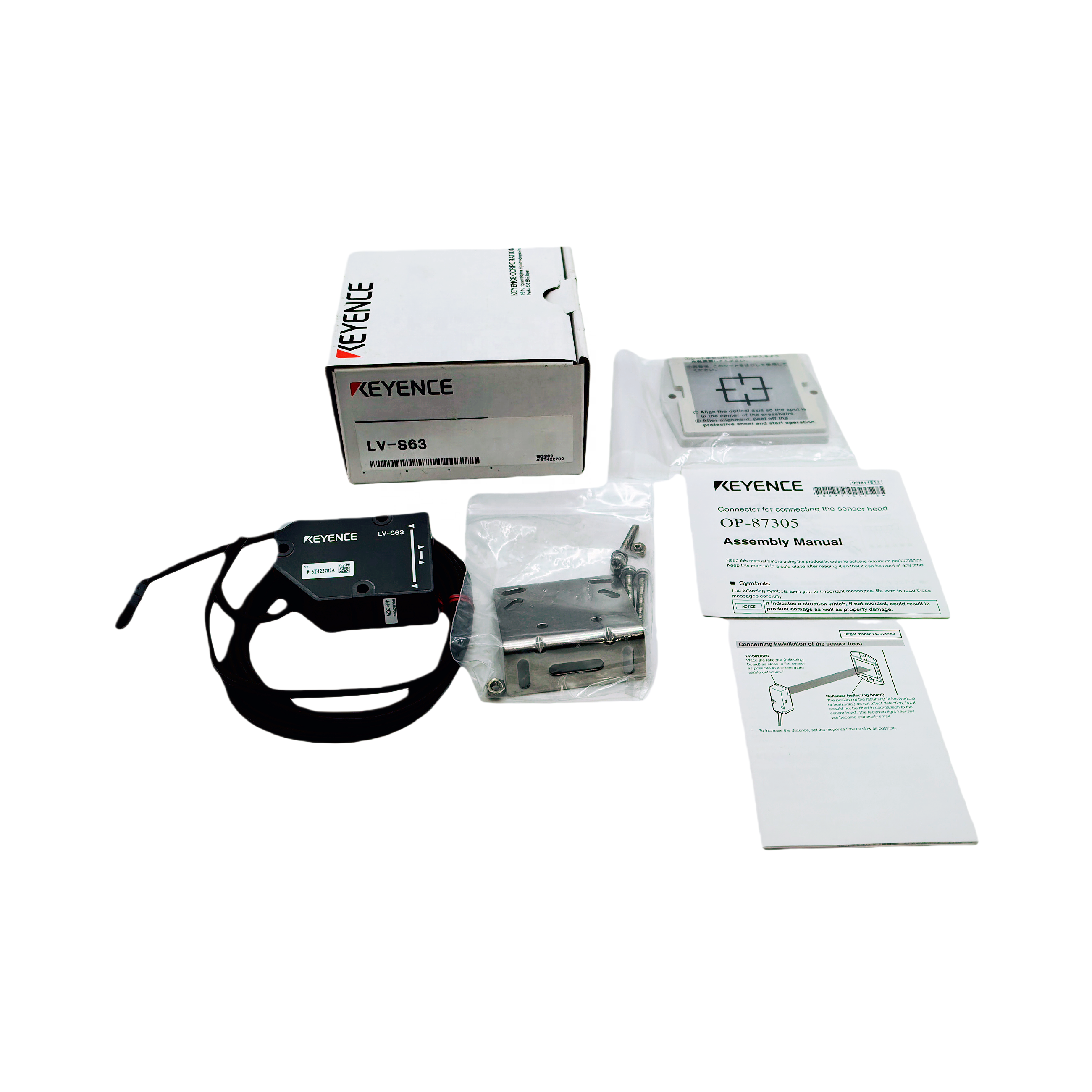 KEYENCE LV-S63 Original Retroreflective Digital Laser Sensor Head for Industrial
