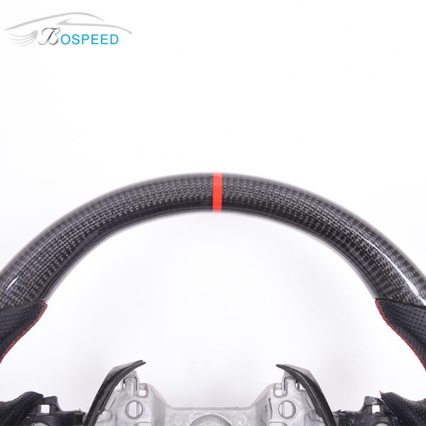 Customized Toyota Carbon Fiber Steering Wheel Stripe Leather Sports Alcantara