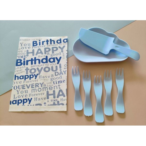 Water Cloud Shape Plate Cake Cutlery Set Customized Plastic Disposable Party Supplies