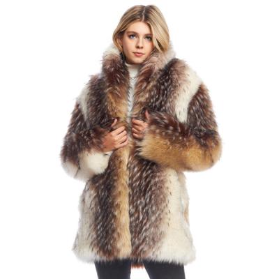 Thick Arctic Wolf Shawl Faux Fur Coat