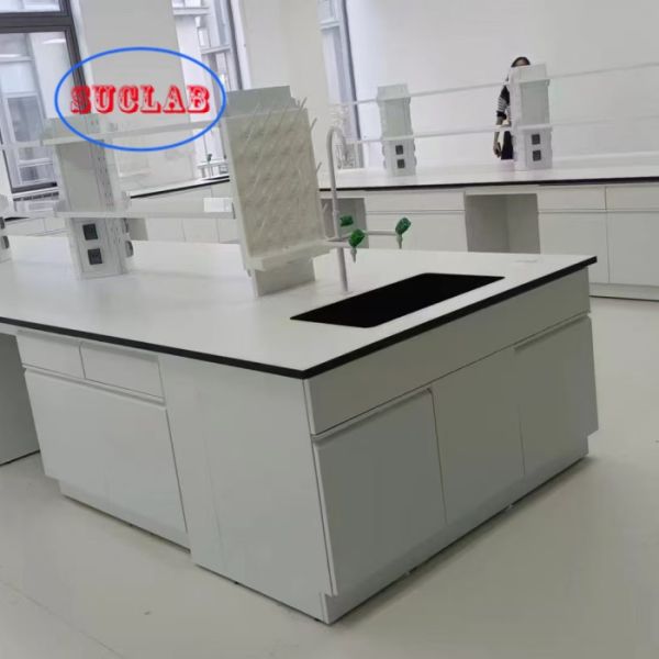 Multi-Functional Socket Chemistry Lab Bench  Agency with DTC 105°/175° Hinge Stainless Steel Hinge and Epoxy Resin Sink