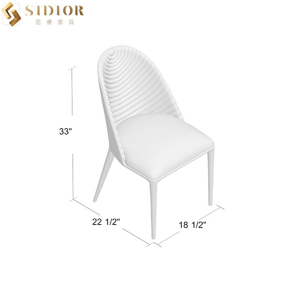 0.28 CBM Luxury Italian Mid Century Modern Dining Room Chairs Solid Wood Legs