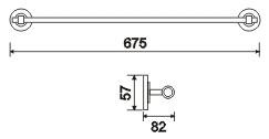 Polished Finihshing Bathroom Towel Bars 600Mm Single Towel Holder Hanger Wall Mounted