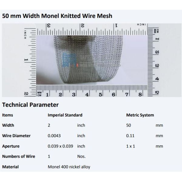 Monel 400 / Inconel 600 Knitted Metal Mesh Wire Dia 0.1 - 0.3mm For EMI Shielding