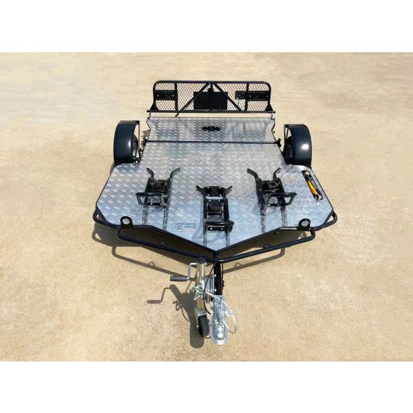 Remorques de moto hydrauliques personnalisées Polyvalente Double remorque hydraulique Charge de 700KG