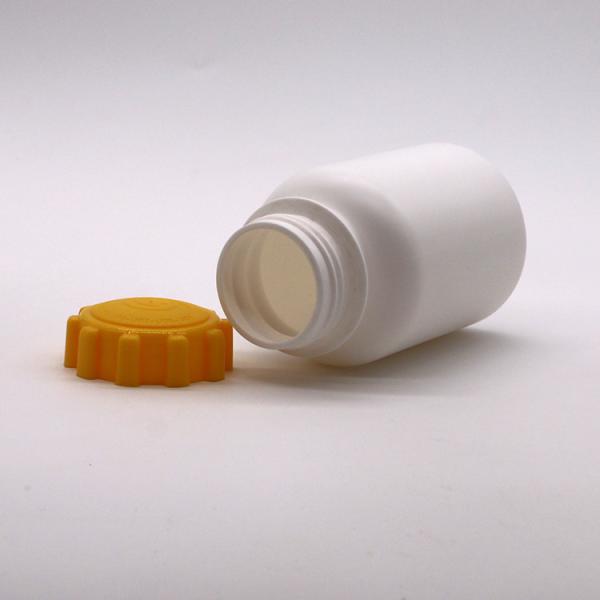300cc HDPE Botão de cápsula de plástico redondo com tampa de parafuso para comprimido de suplemento medicamentoso