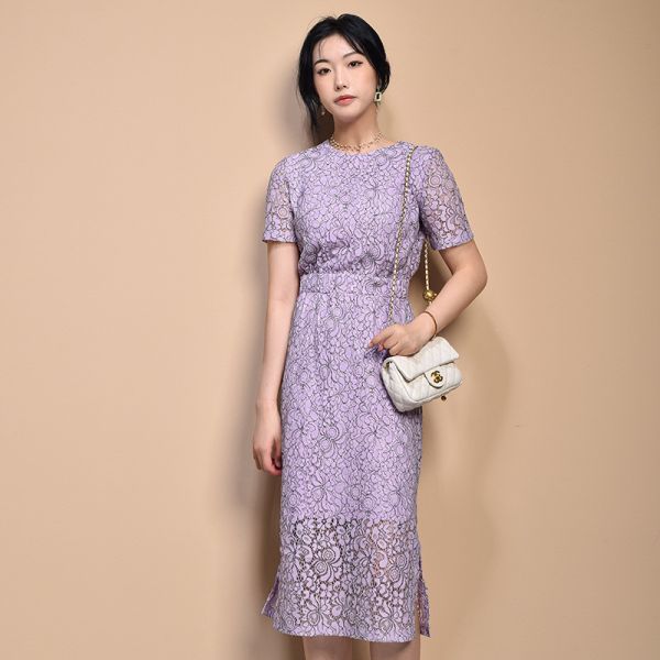 Concept Club 65% Nylon 35% Cotton Office Ladies Knitted Short Sleeve Dress