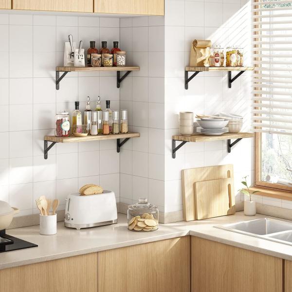 Étagères flottantes, étagères rustiques en bois, étagère murale pour la décoration de salle de bain, chambre, salon et plantes