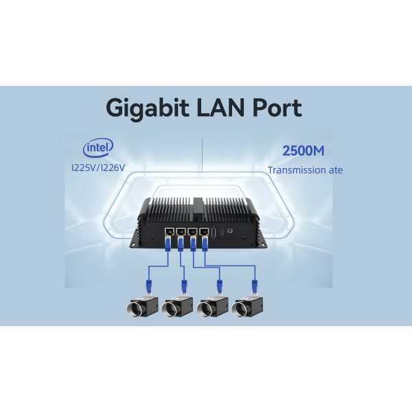 DDR4 16G оперативная память Intel N100 Fanless Industrial Mini PC 4 LAN Dual COM Linux с WIFI