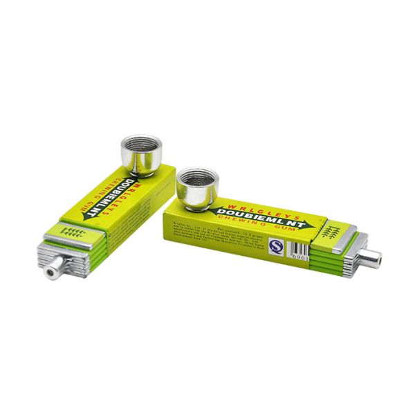 Portable Heady Metal Smoking Pipe 83mm Chewing Gum Style Adults Use