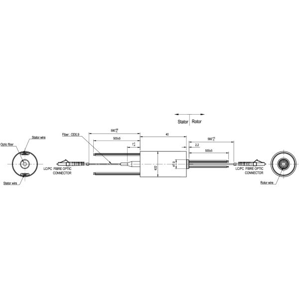 1 Channel Fiber Optic Rotary Joint with 1270-1610nm Wavelength and 18-channel Power Transfer