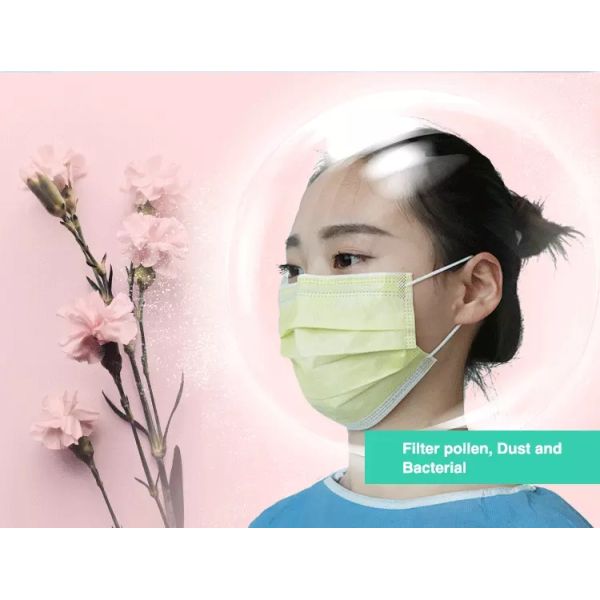 Surgical Medical Mouth Mask 3ply With Earloop Dust Protection Skin Friendly