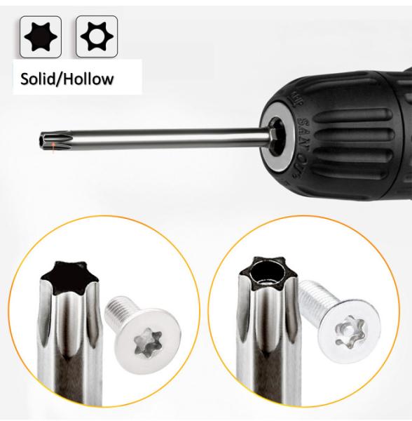 Solid Hollow Screwdriver Bits Wear Resistant Hexagon Magnetic