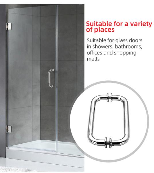 Customizable Flat Glass Door Double Sided Glass Door Pull Handles