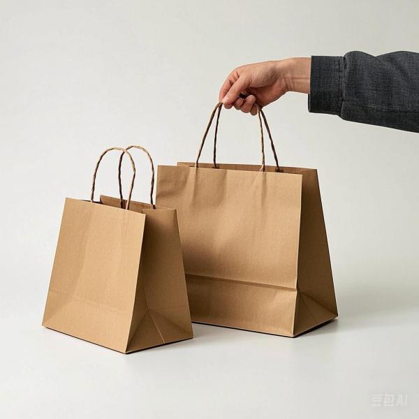 Custom Kraft Paper Shopping Tote Bags with Cotton Rope Handles