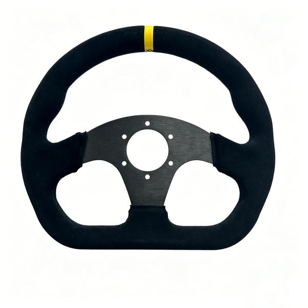 Left Hand Drift Race Car Steering Wheel 320mm Black Suede Spoke OEM