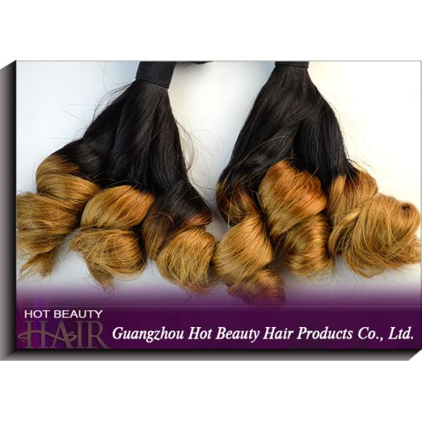 Grade 7A Colored Human Hair Extensions , Spring Curl Virgin Brazilian Hair OEM ODM