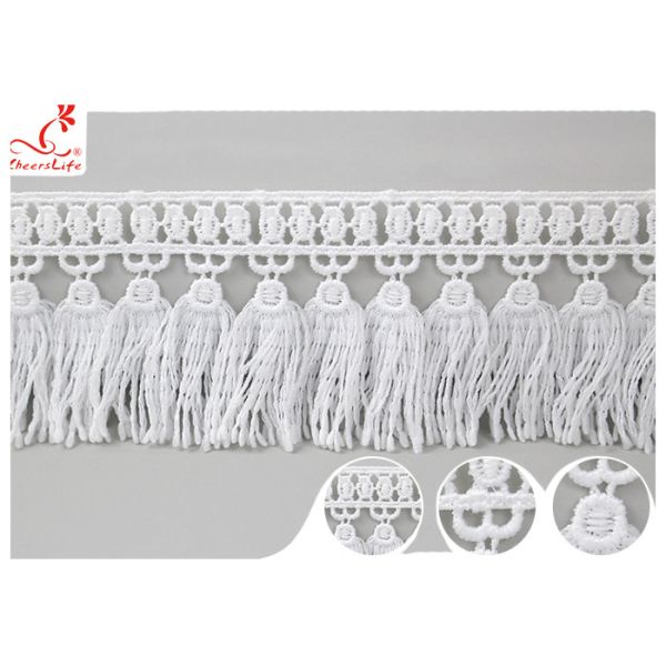 Équilibre de dentelle de polyester de frange de glands de guipure de Venise de Français pour l'habillement décoratif