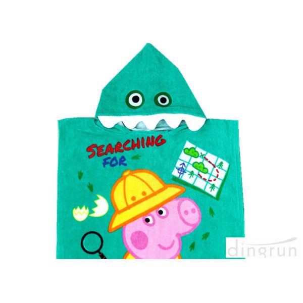 Customized Childrens Towelling Ponchos , Babies Swimming Towels With Hoods
