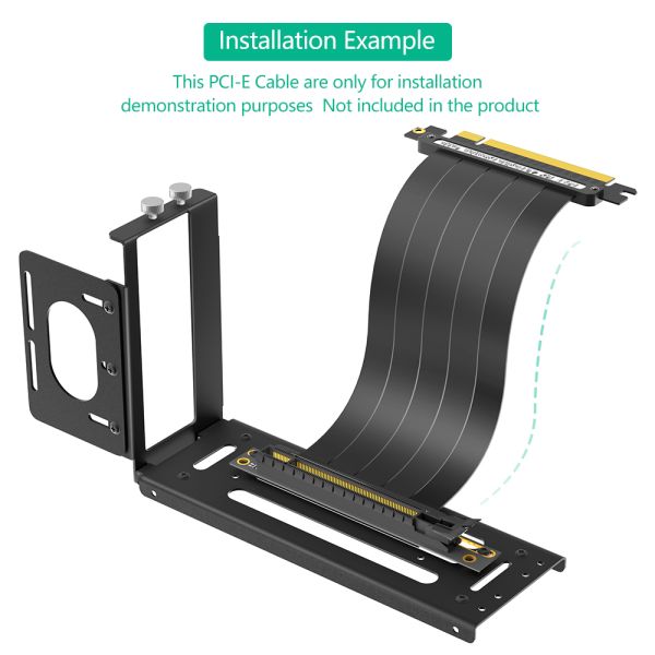 Black Graphics Card Holder Vertical Bracket with 24*17*6CM Size and 1 Year Warranty