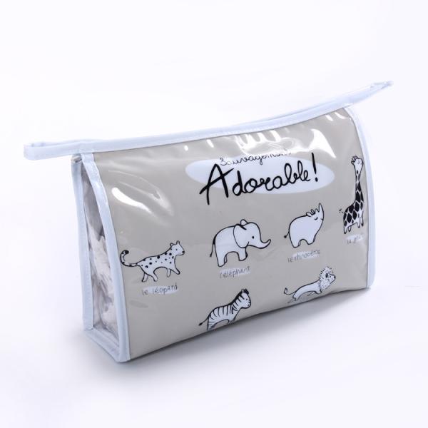 Customized Printed Travel Cosmetic Bags for Women  , PVC Makeup Bags With Metal Zipper