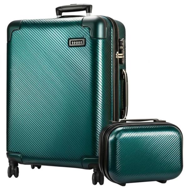 Ensembles de bagages de voyage, ensemble de boîtes cosmétiques, matériau en PVC résistant aux rayures et à l'usure, valise de grande capacité, poulie silencieuse + serrure combinée