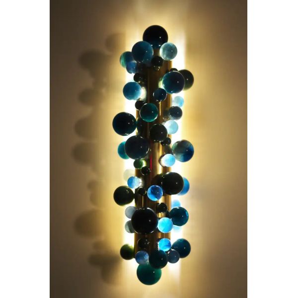 Luxury Round Crystal Bubble Stainless Steel Wall Lamp For Star Hotel Lighting Decor