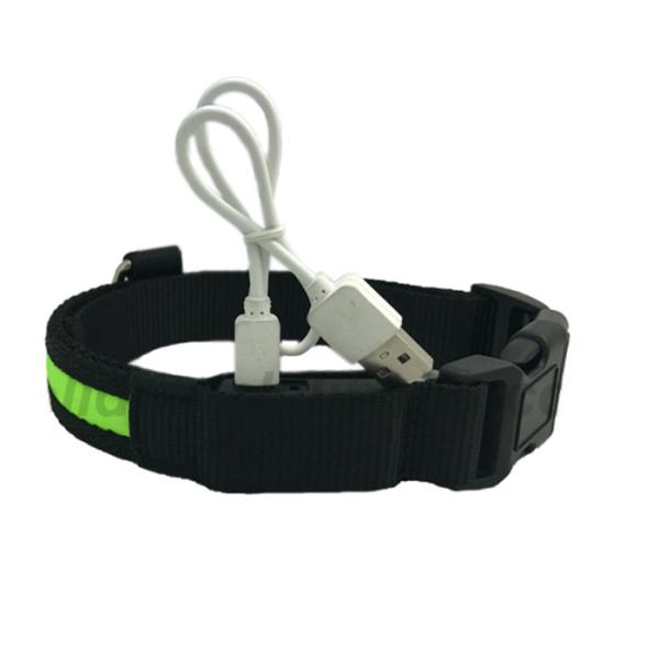 Eco - Friendly LED Dog Collar Rechargeable Three Flash Mode Nylon