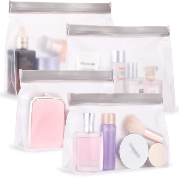 Toiletry bags, Soft Plastic Travel Makeup Cosmetic Bags, Zipper Closure Design, Waterproof Portable Carry on Bags