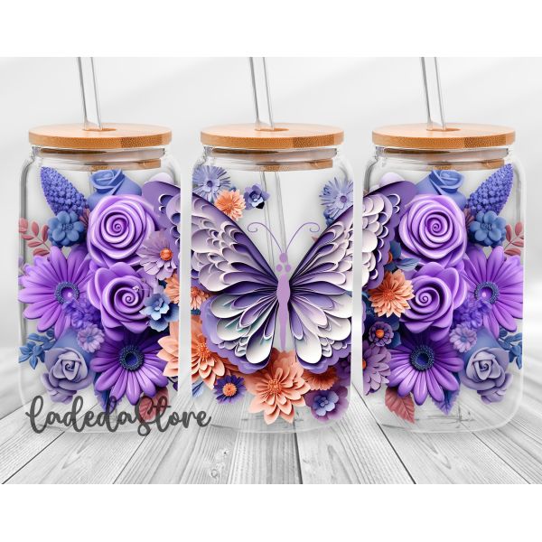 Self Adhesive Christmas UV DTF Cup Wraps DTF Glass Sticker 16oz