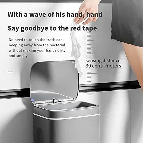 14L Slim Smart Sensor Trash Can Electric Automatic Stainless Steel Garbage Bin Office Kitchen Home Rubbish Dustbin