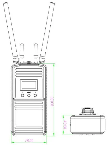 Легкий 2T2R Военный голосовой интерком Multi-hop ручной видео MESH передатчик