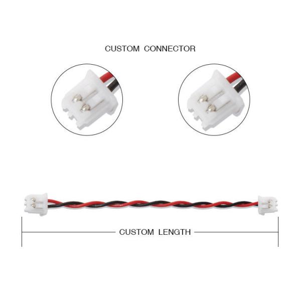 RY Brand JST Wire Harness XHP-2 Connector Cable 22AWG UL1007 Black Red 2P Glue Cable