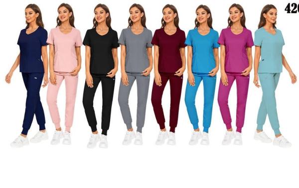 Breathable Custom Logo Strech Solid Color  Hospital Surgical Scrubs
