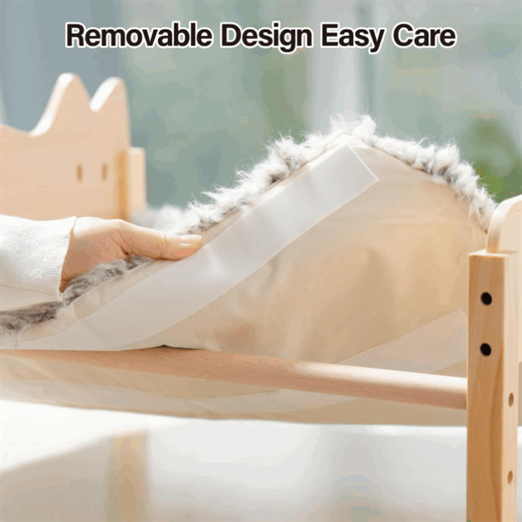 Wooden Small Cat Hammock Bed Indoor Cat Furniture Gift Pet Cat Bed Hammock