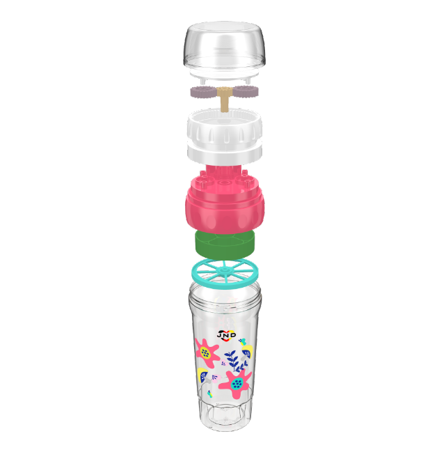 Bottle de plástico de controle de dose conveniente para transporte de pó ecológico e durável