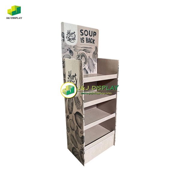 Foldable Paper Display Stand Floor Display Unit For Supermarket Seasonings