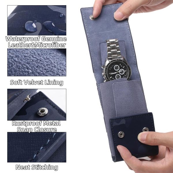 Genuine Leather Microfiber Watch Storage Bag For Protection Fashionable Design