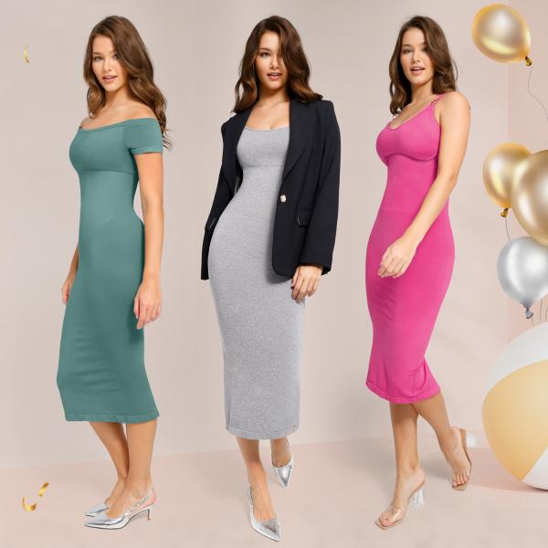 Eco-Amigável Manga Curta Quadrada Pescoço Corpo Shapewear para Mulheres