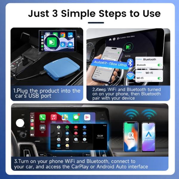 TBox CarPlay Ultra 8+256G Wireless Carplay Adapter Android Auto Box Compatible Carplay AI Box for Netflix Google