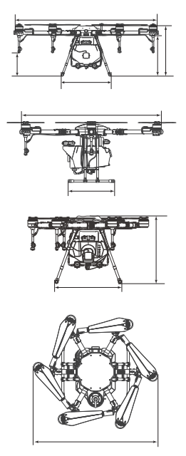 EV6 Axis Series Drones agrícolas 10KG 16KG 22KG carga