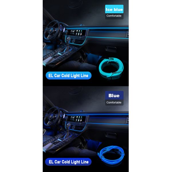 5M EL Автомобильный холодный свет Линия RGB Неон Внутренняя атмосфера Свет