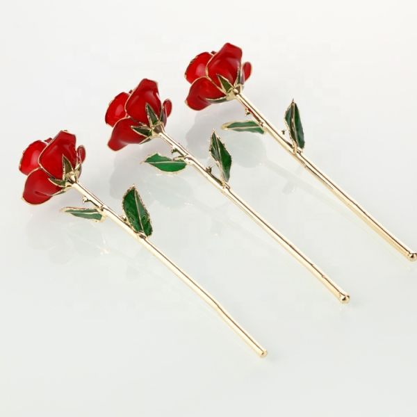 Hot Manufacture Supply 24K Gold Plated Real Preserved Fresh Rose Gold Rose  for Valentines Day Direct Factory Wholesale