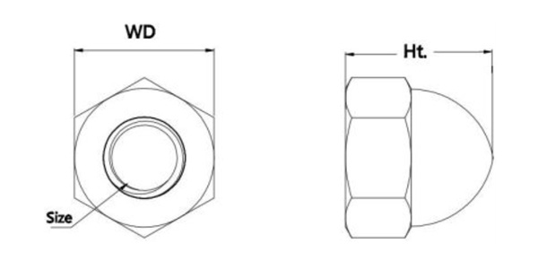 Тип стандартный сорт 4,8 крышки размера гаек нержавеющей стали сплава M14 M16 JIS